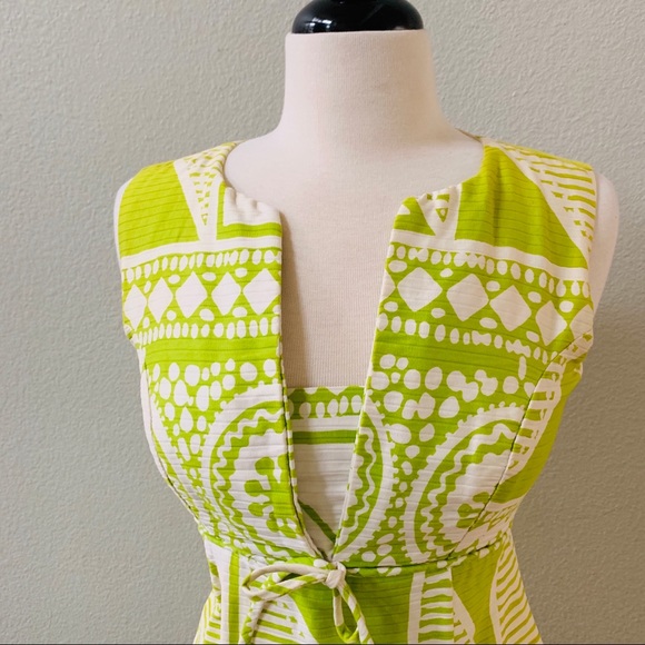 MALIA HONOLULU vintage MOD green graphic dress - Picture 2 of 8